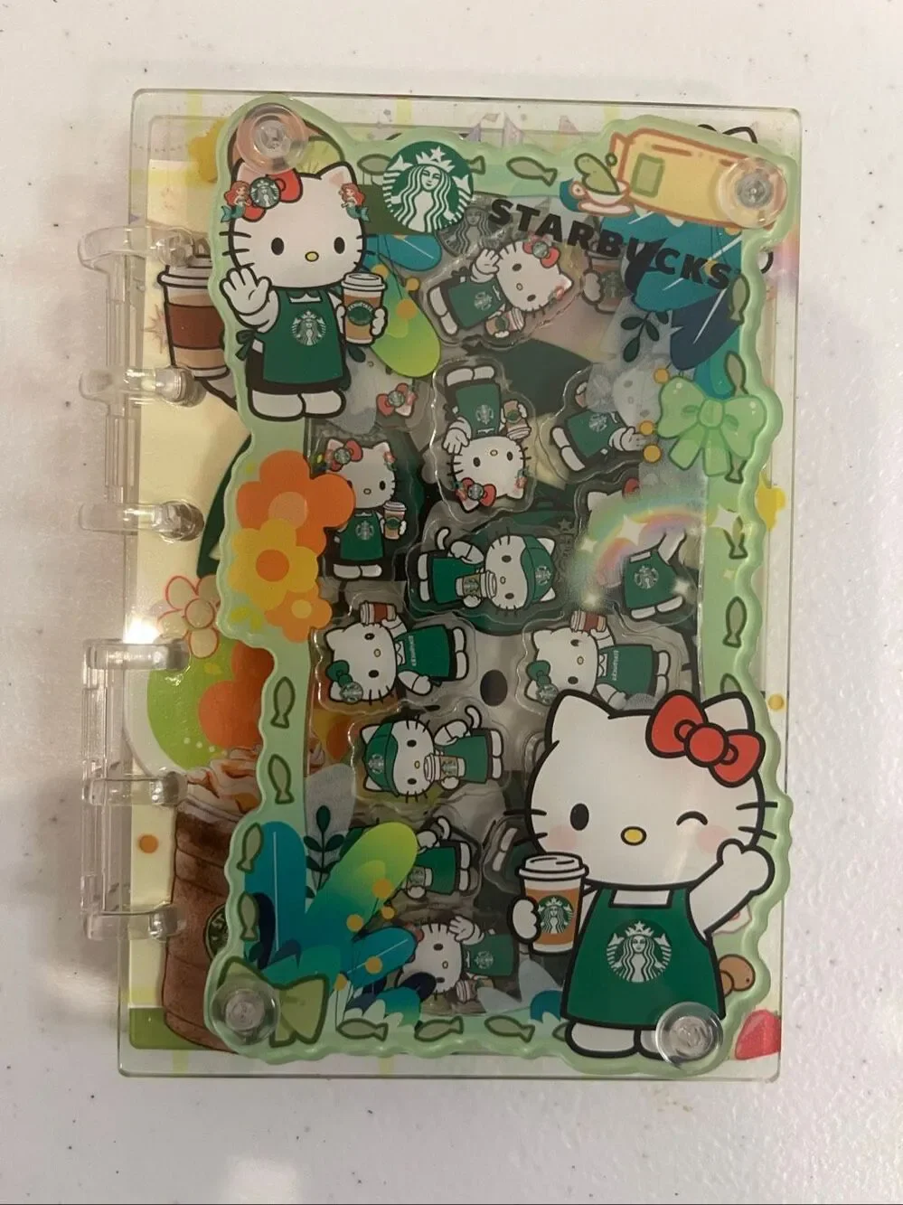 Hello Kitty Acrylic Shaker notebook and pen